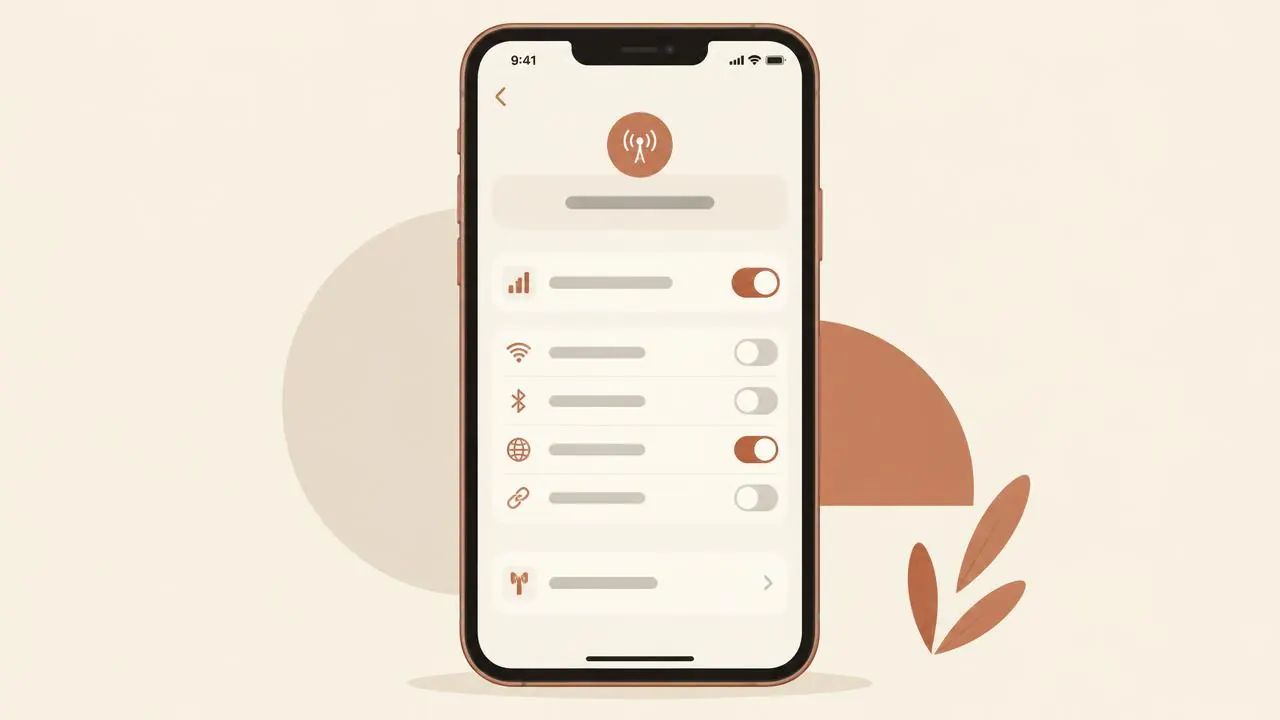 iPhone settings screen with mobile data toggles